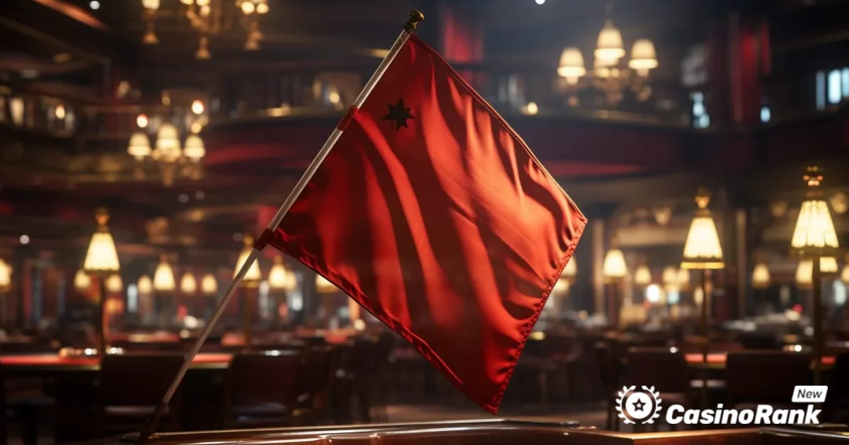 Stora röda flaggor som indikerar nya onlinekasinobedrägerier