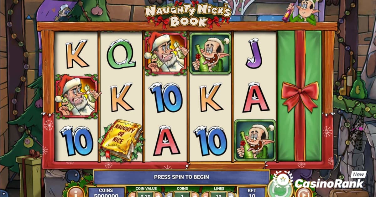 Upplev Play'n Gos nyaste spelautomater med jultema: Naughty Nick's Book